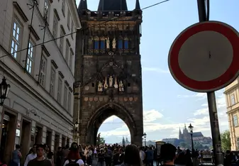 Entrance to the Charles Bridge in Prague