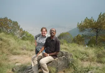 8,000 steps to the top of Shivapurvi National Park overlooking Kathmandu with Stephen.