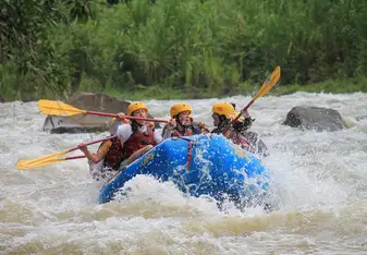 We went rafting down the Sarapiqui river. 