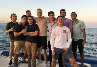 (Photo: Sunset cruise outside of Barcelona Harbor) 