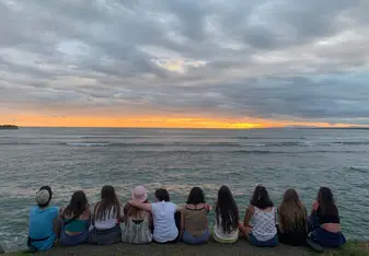 Some of the volunteers at one of the sunsets we saw