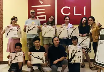 Evening activities like this Chinese brush-painting class were well-organized and tons of fun!