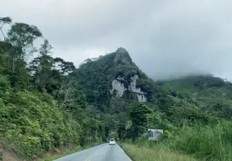 On the road during a work trip. In the mountains bordering San José!