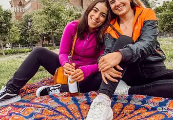 Relaxing in the park with new friends