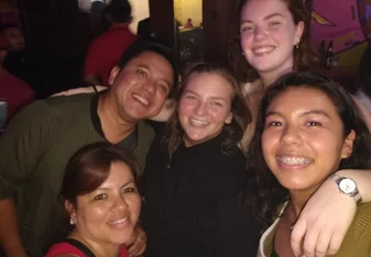 From left to right, my guatemalan mom (and spanish teacher), Jonathan (The coordinator and my best friend), Amanda (a medical student who I'll never forget), and Kimberly (the daughter and my guatemalan sister)