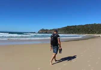This is our Expedition Leader Gaz Lloyd. Always ready for a great morning hike.
