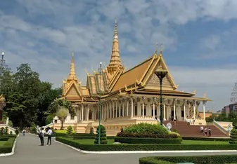 A building at the Royal Palace in Phnom Penh, Cambodia.