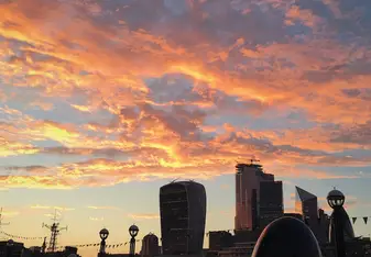 Sunset over the city 