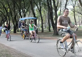 Riding a bike in Sukhothai