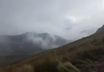 Views while hiking Mount Pichincha.