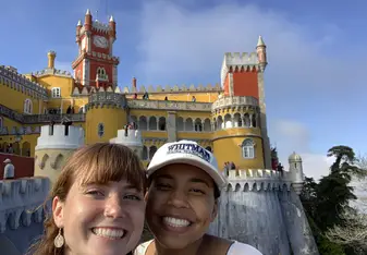 My best friend Devon and I in Sintra, Portugal: a weekend trip we took one weekend during our internship module in Madrid!