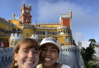 My best friend Devon and I in Sintra, Portugal: a weekend trip we took one weekend during our internship module in Madrid!