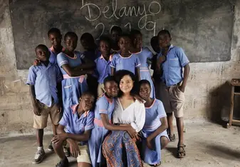 Teaching P6 at Delanyo Primary School