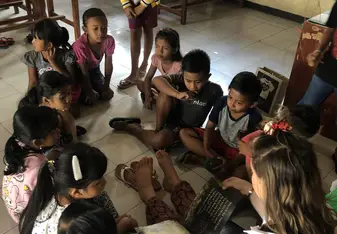 Reading stories to my 3rd graders 