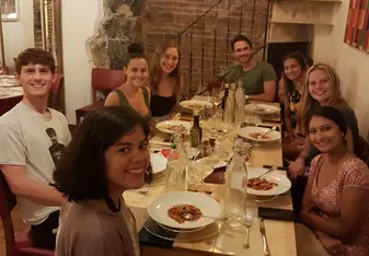 Every week we have two group dinners. This is our farewell dinner from the last one.