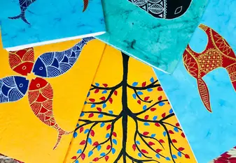 Handmade postcards by skilled women of the NGO