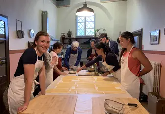 The cooking class where we made lots of pasta.