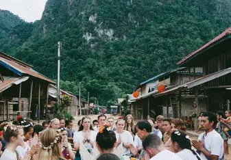 The Baci Ceremony where the village and volunteers express gratitude to each other.
