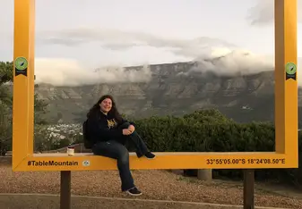This picture is taken on top of signal hill, which overlooks Table Mountain and Lion's Head