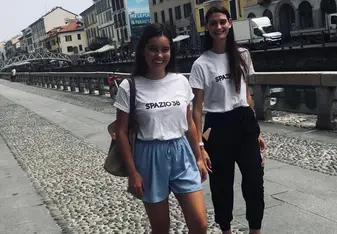 Lily and I outside our internship 