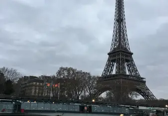 The Eiffel Tower from a river boat tour 