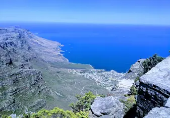 A view of the ocean from hiking one of Cape Town's most popular routes, Lion's Head.