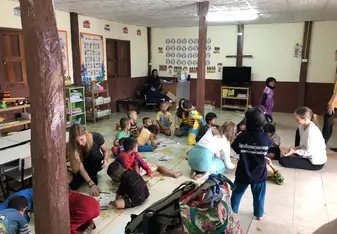 Drawing with thw anuban children