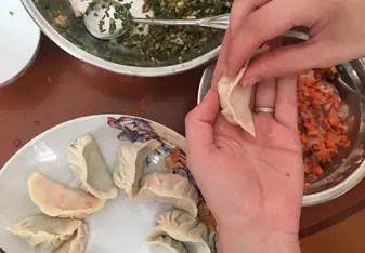 Making dumplings 