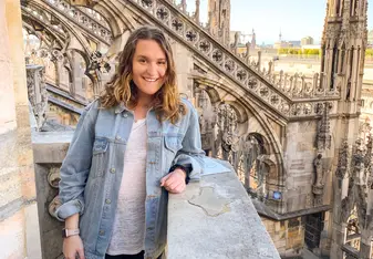 Here is a photo after I climbed to the top of the Duomo-a must before you leave Milan!