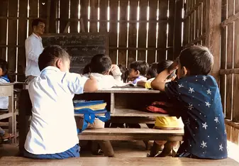 Students in Romeas Haek Primary