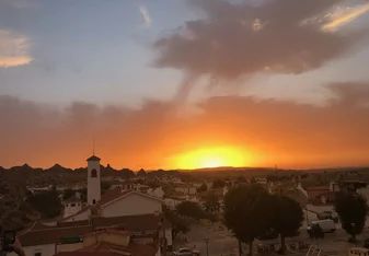 This is the sunset from the view of one of Guadix's cave town.
