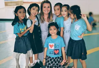 A couple of my second graders and I after our Mother's Day celebration!