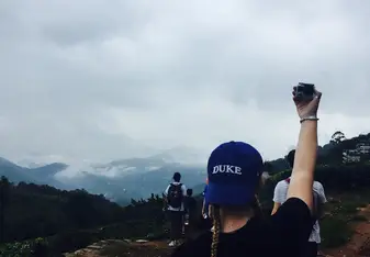 A hike on one of our weekend excursions in the tea fields 
