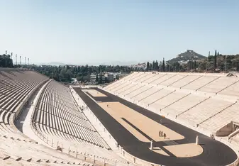 Panathenaic Stadium. The CYA apartments had an AWESOME location right in the heart of Athens! We also had student discount cards that got us into the stadium for free, so we would run, read, and just take in the views in such an amazing historical sight so close to our home in Athens!