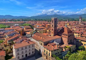 Incredible view from a tower in Lucca, Italy where I lived