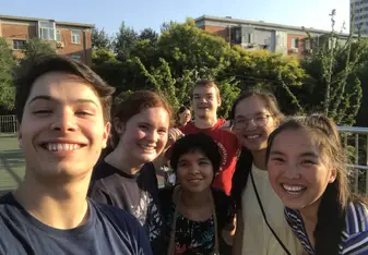 Me and my friends on a bridge