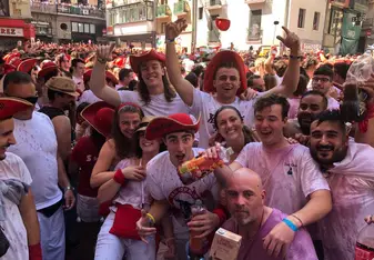 Opening ceremony of 2019 San Fermin Festival in Pamplona, Spain. 