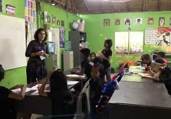 We had the opportunity to practice teaching at a local school during our training