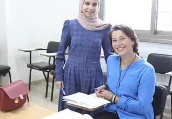 Me and my amazing Arabic teacher in our last class!