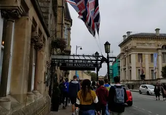 Passing in town near The Randolph.