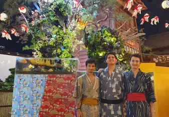 Myself and mates at Oedo Onsen in Odaiba