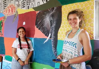 My amazing teammate and one of our art projects together