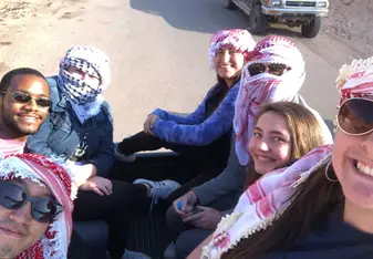 These shmags helped keep the sand out of our eyes at Wadi Rum. 