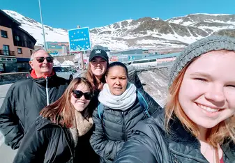 My host parents, roommates and I went on a family road trip to Andorra!