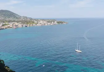 The blue waters of Ischia, an island about 30 minutes from Sorrento