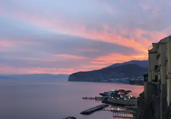Pink clouds over Sorrento- this seaside city had the best sunsets