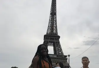 I am in Paris, France at the  Eiffel tower ! This was a dream come true for me!