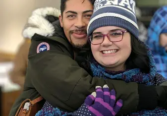 A photo of me and one of the most inspiring people I met on the trip, during our snowshoe excursion in Nikko!