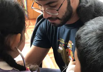 Exam in kids at school