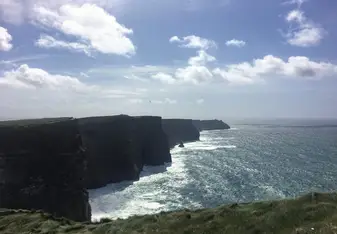 This is a picture of the stunning Cliffs of Moher on the west coast of Ireland. They are absolutely marvelous and if I could have set up a tent right there so I could stare at them every day, I would have. 
